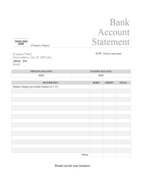 Bank Statement Template 01 | PDF