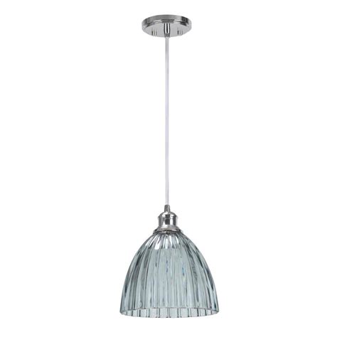 Aspen Creative Corporation 1 Light Chrome Mini Pendant With Smoked Crystal Glass Shade 61004 1