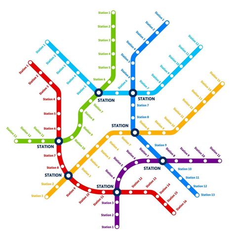 Metro subway, underground railway transport map 13937439 Vector Art at ...