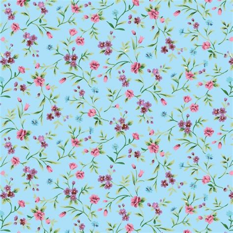 Papel De Parede Adesivo Lavável Floral De Fundo Azul 9m Leroy Merlin