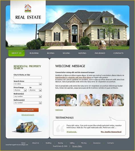 Real Estate Website Templates Free Of Real Estate Agency Website ...