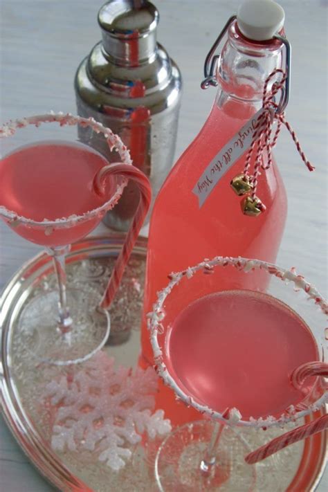 A Festive Christmas Party Cocktail Candy Cane Martinis Are Made With Homemade Peppermint