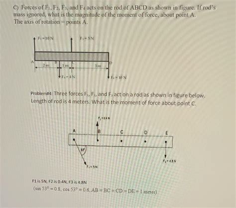 Solved C Forces Of F1 F2 F3 And F4 Acts On The Rod Of