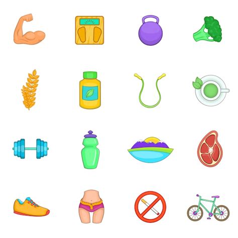 Premium Vector Healthy Lifestyle Icons Set