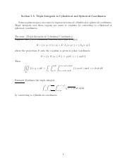 Section 5 5 Triple Integrals In Cylindrical And Spherical Coordinates