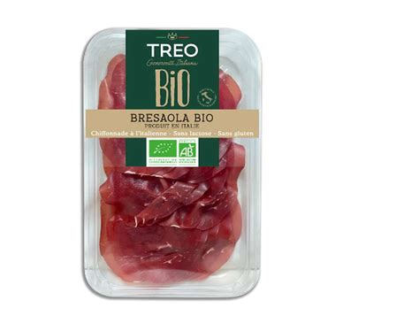 Bresaola viande de boeuf sechée à l italienne bio Tréo 70 g Bam