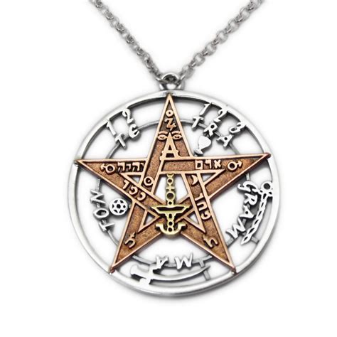 Gold Silver And Copper Tetragrammaton Necklace Buy Online Jewelry At