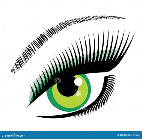 Vector Green Eye Stock Vector Illustration Of Look Innocent 81289730