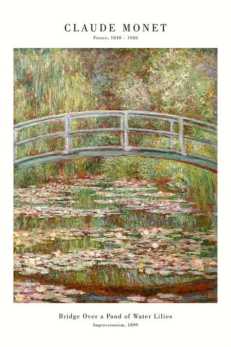 Bridge Over A Pond Of Water Lillies Painting By Claude Monet Fine Art