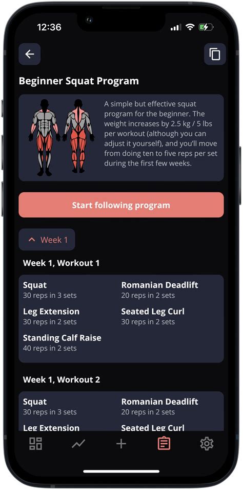 Beginner Squat Program, 2 Days/Week – StrengthLog