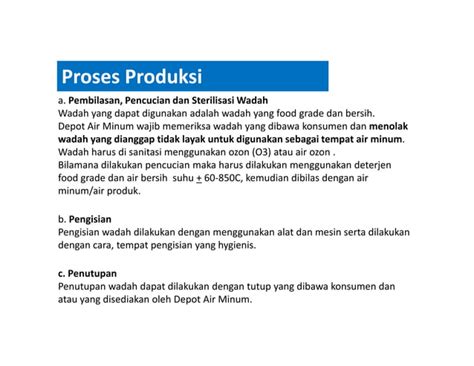 Hygiene Dan Sanitasi Depot Air Minum Isi Ulang Ppt