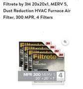 4 Filtrete 20x20x1 Air Filters - Lexington Online Auction