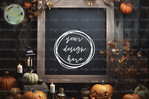 Creepy Cute Halloween Frame Mockup Graphic By Thebest Mockup · Creative