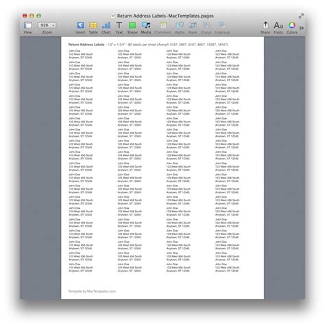 Return Address Labels Mactemplates for Label Template For Pages – 10 ...