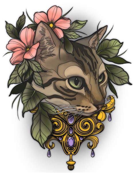 Gato Neotradicional Tatuagem Neotradicional Tatuagem Neo Tradicional