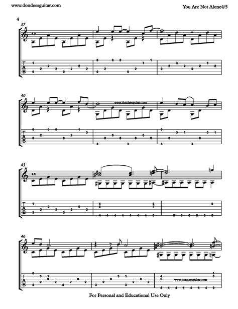 You Are Not Alone Fingerstyle Tabs - Michael Jackson | Dondee's Guitar