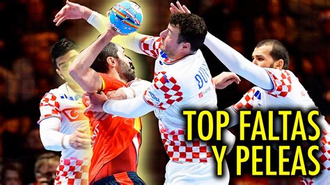 Las Mejores Faltas Y Peleas En Balonmano Youtube