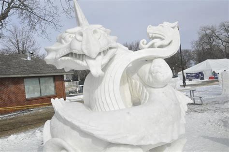 The 15 finished sculptures in the U.S. Snow Sculpting Championship in ...