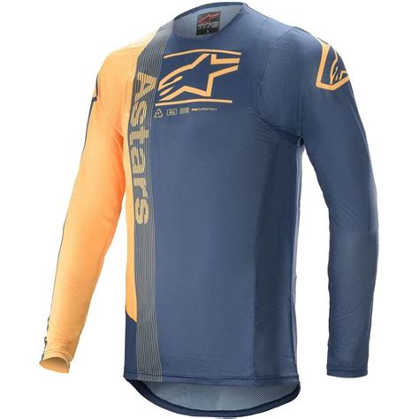 Maglia Moto Cross Enduro Alpinestars SUPERTECH FOSTER Navy Arancio