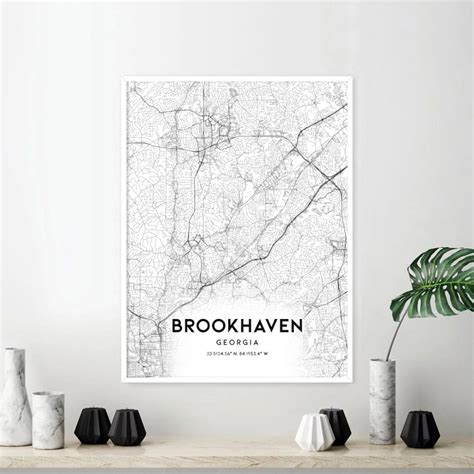 Brookhaven Map Print Brookhaven Map Poster Wall Art Ga | Etsy