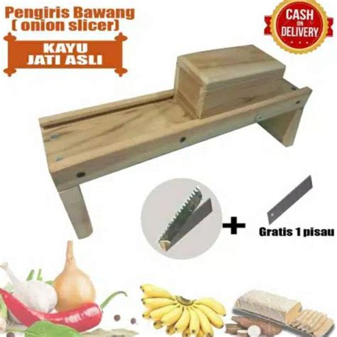 Jual Pemotong Bawang Parutan Serbaguna Kayu Jati Kecil Pasah Serbaguna