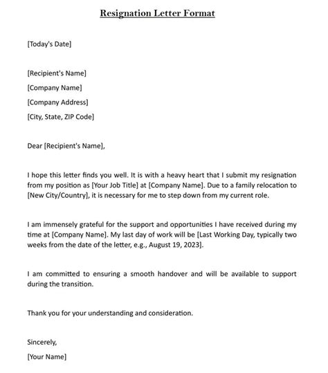 Effective Resignation Letter Template