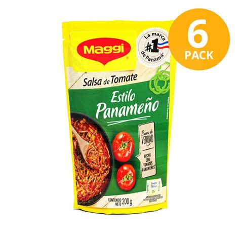 Maggi Salsa de Tomate Estilo Panameño Doypack 200 gr Pack de 6