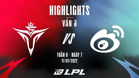 V5 vs WBG Highlights Game 3 Tuần 6 Ngày 7 LPL Mùa Hè 2022 YouTube