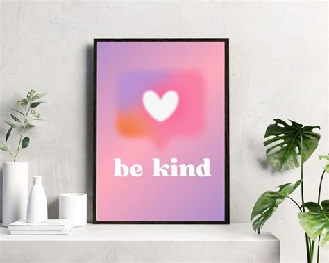 Be Kind Wall Art, Be Kind Printable Poster, Be A Kind Human, Digital ...