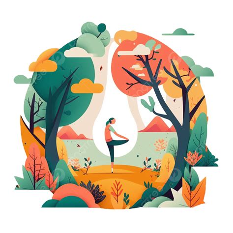 Mujer Haciendo Yoga En El Bosque Png D A Internacional Del Yoga