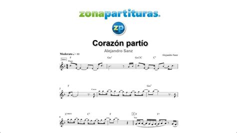 Partitura Corazón Partío Alejandro Sanz Youtube