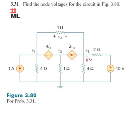 Solved 331 Find The Node Voltages For The Circuit In Fig