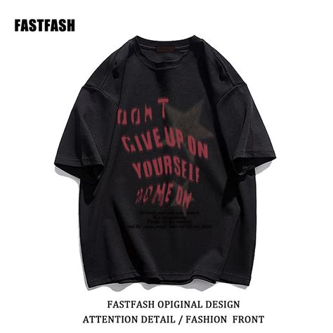 Jual COD Fastfash Khaki Kaos Pakaian Pria Dan Wanita Oversize Huruf