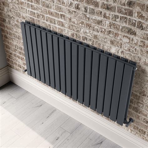 Horizontal Faro Anthracite Double Flat Panel Radiator