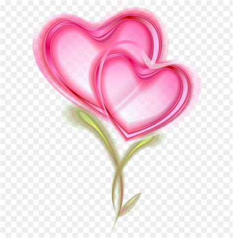 Hd Two Romantic Pink Hearts Love Valentine PNG Transparent With Clear