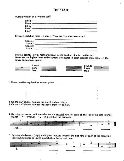 5 Music Lines And Spaces Worksheets