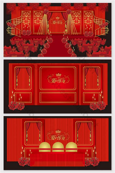 Red Gold Luxury European Wedding Renderings Decors D Models Ai