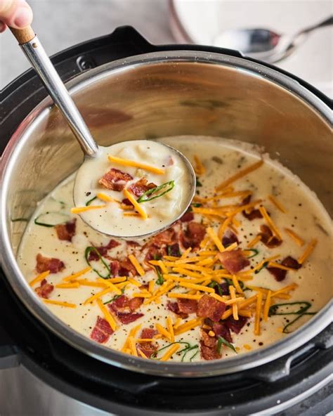 Easy Creamy Instant Pot Baked Potato Soup With Bacon The Kitchn