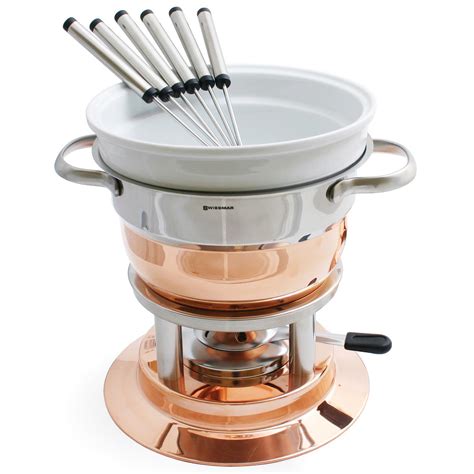 Swissmar Teiliges Edelstahl Fondue Set Verkupfert F R Personen