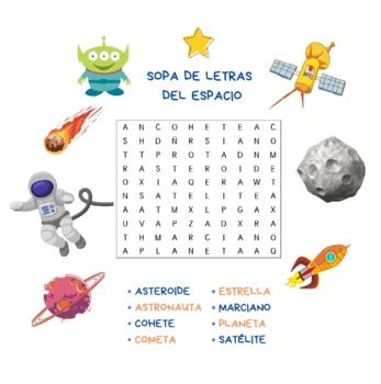 Sopa De Letras Espacio By Gutete TPT