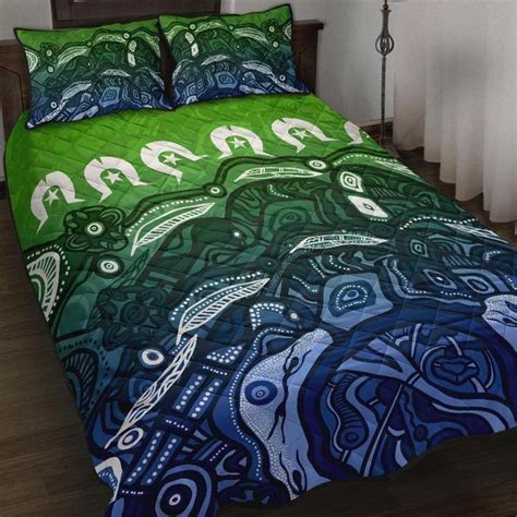 AIO Pride Torres Strait Islands Quilt Bed Set Blue AIO Pride