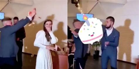 Drunk Guest Ruins Wedding By Throwing Cake Over Bride Before Groom Punches Him Indy100