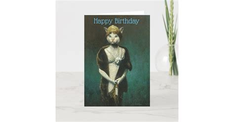 Glamorous Vintage Lady Cat Birthday Card Zazzle