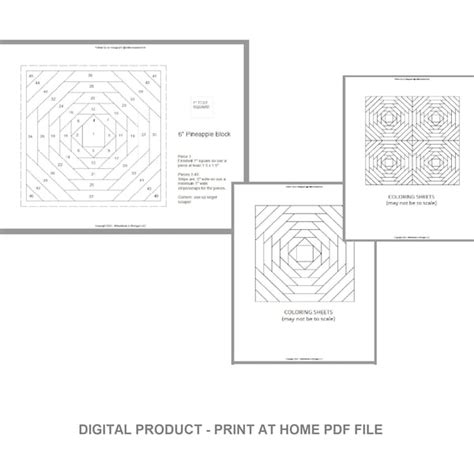 Pineapple Paper Pieced Pattern Etsy