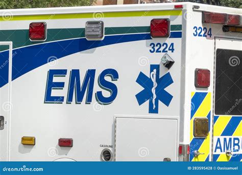 Side View Of An Alberta Health Services Emergency Medical Services Or