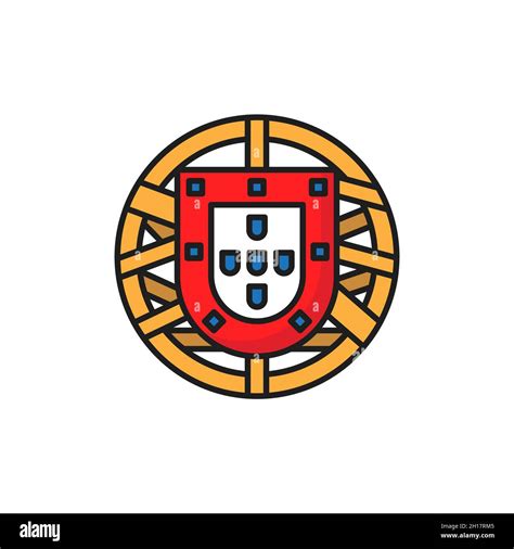 Portugal Coat Of Arm Isolated National Flag Emblem Isolated Vector