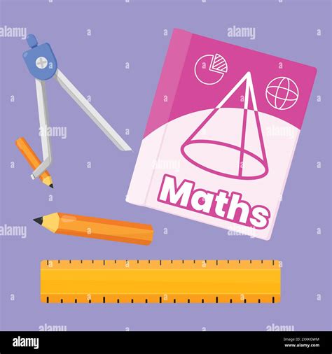 Math Equipment Illustration Mathematics Book Stationery Vector Maths