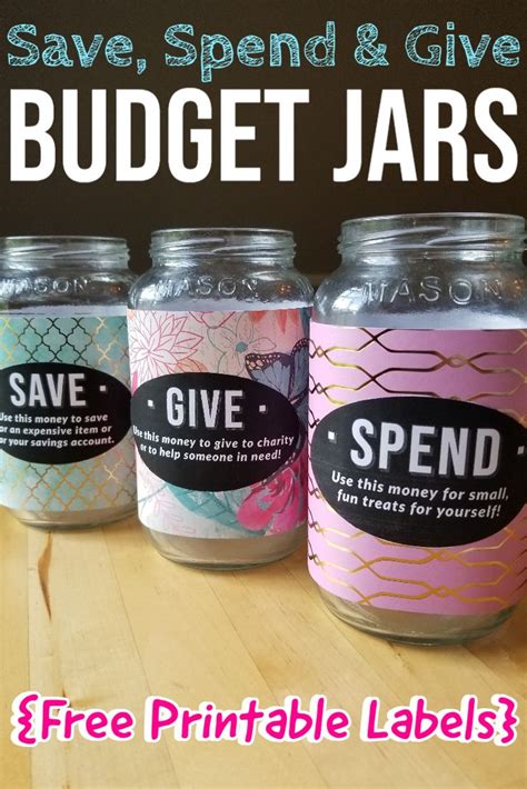 Diy Spend Save Give Jars Free Printable Labels Kids Money Jars