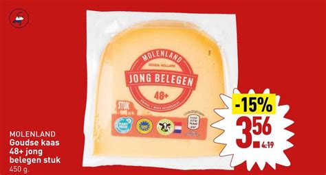 Molenland Goudse Kaas 48 Jong Belegen Stuk Aanbieding Bij ALDI