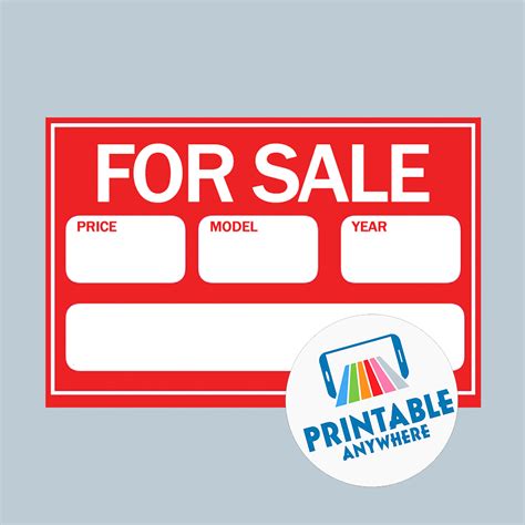 printable for sale sign car 4